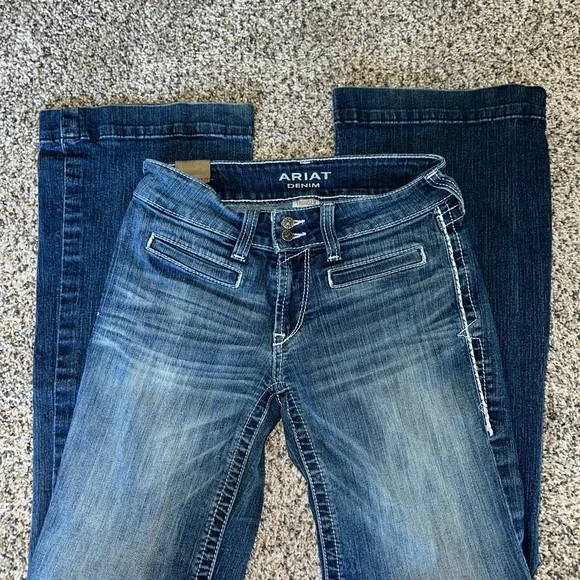 Ariat Dark Blue Flare Women's Jeans Trousers - Picture 3 of 3